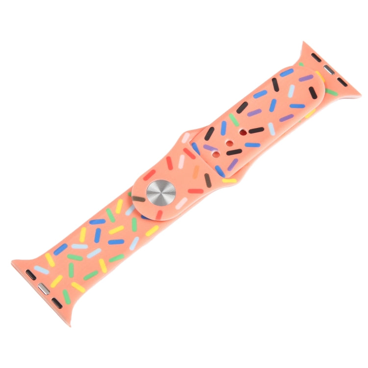 Rainbow Raindrops Silicone Watch Band For Apple Watch 6 40mm(Orange)