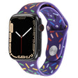Rainbow Raindrops Silicone Watch Band For Apple Watch 6 44mm(Dark Purple) - Watch Bands by PMC TechLife | Online Shopping South Africa | PMC TechLife