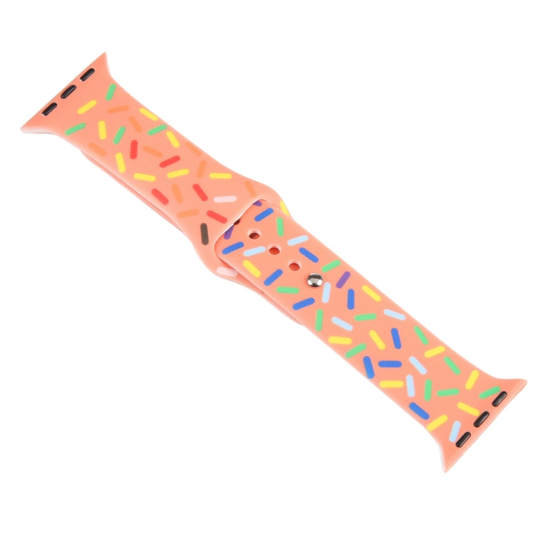 Rainbow Raindrops Silicone Watch Band For Apple Watch 4 40mm(Orange)