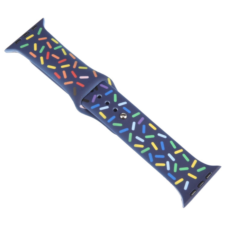 Rainbow Raindrops Silicone Watch Band For Apple Watch 3 38mm(Midnight)