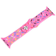 Rainbow Raindrops Silicone Watch Band For Apple Watch 2 42mm(Rose Red)