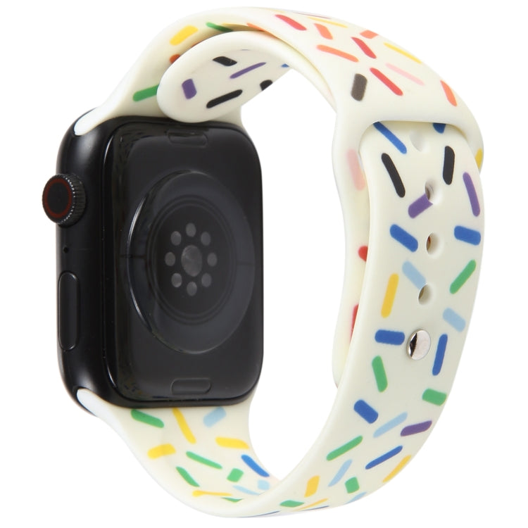 Rainbow Raindrops Silicone Watch Band For Apple Watch 2 42mm(Beige)