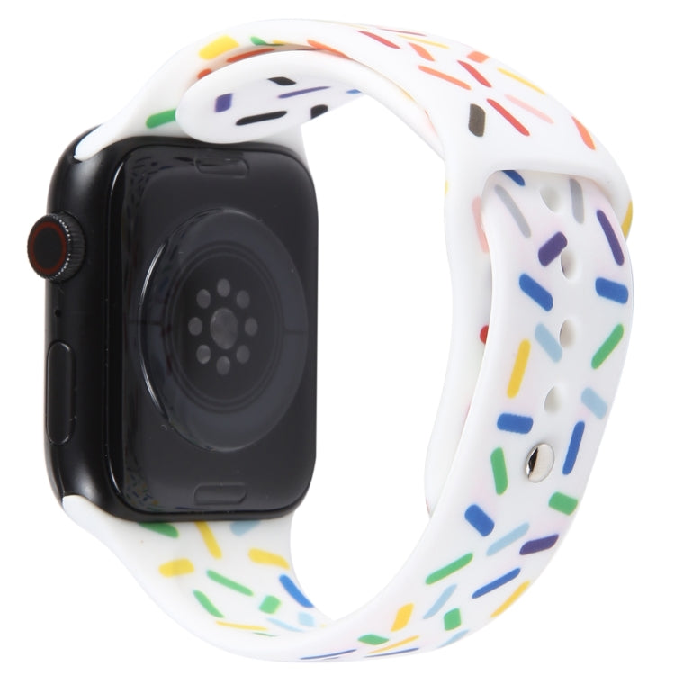 Rainbow Raindrops Silicone Watch Band For Apple Watch 42mm(White)