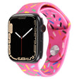 Rainbow Raindrops Silicone Watch Band For Apple Watch 42mm(Rose Red) - Watch Bands by PMC TechLife | Online Shopping South Africa | PMC TechLife