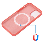For iPhone 15 Pro Max Shockproof Silicone Magsafe Phone Case(Pink Orange)