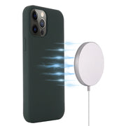 For iPhone 15 Pro Shockproof Silicone Magsafe Phone Case(Dark Green)