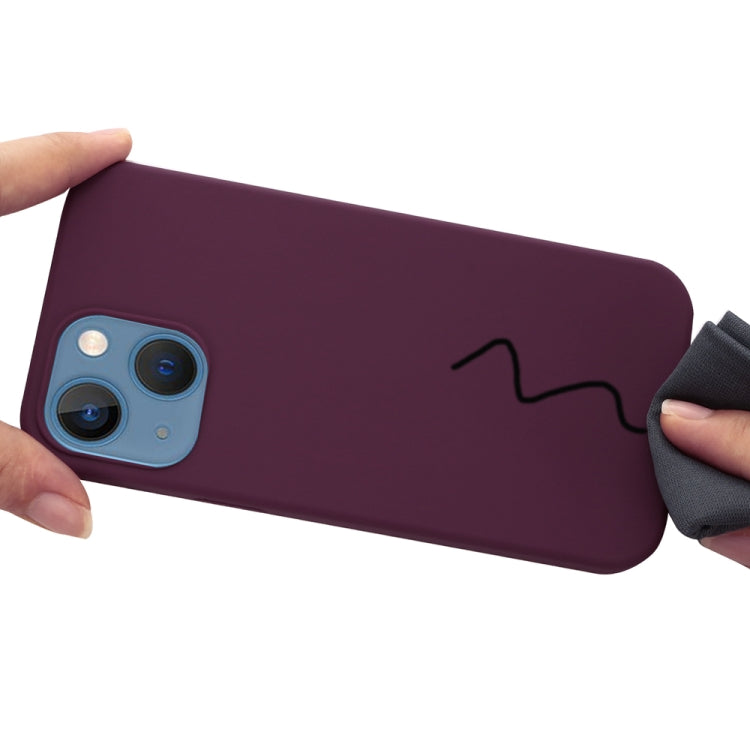 For iPhone 15 Shockproof Silicone Magsafe Phone Case(Plum Color)