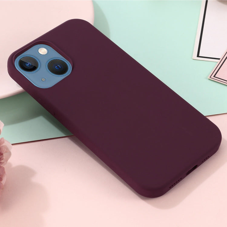 For iPhone 15 Shockproof Silicone Magsafe Phone Case(Plum Color)