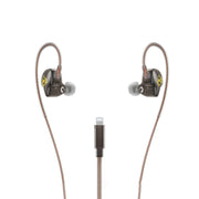 WK YC08 8 Pin Transparent Music Call Wired Earphone, Length: 1.2m(Black)
