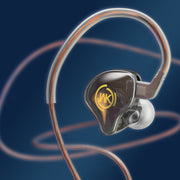WK YC08 8 Pin Transparent Music Call Wired Earphone, Length: 1.2m(Black)
