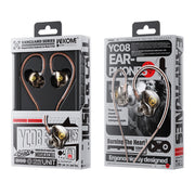 WK YC08 8 Pin Transparent Music Call Wired Earphone, Length: 1.2m(Black)