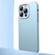 For iPhone 13 Pro Max Frosted Metal Material Phone Case with Lens Protection(Light Blue)