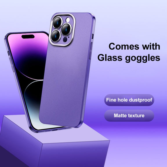 For iPhone 13 Pro Max Frosted Metal Material Phone Case with Lens Protection(Light Blue)