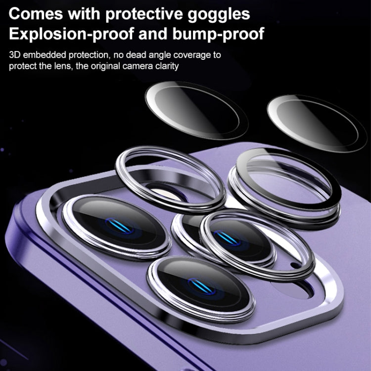 For iPhone 13 Pro Max Frosted Metal Material Phone Case with Lens Protection(Light Blue)