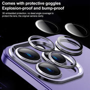 For iPhone 13 Pro Max Frosted Metal Material Phone Case with Lens Protection(Light Blue)