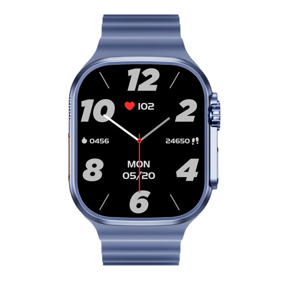 WS-E9 Ultra 2.2 inch IP67 Water-resistant Ocean Silicone Band Smart Watch, Support Heart Rate / NFC(Blue)