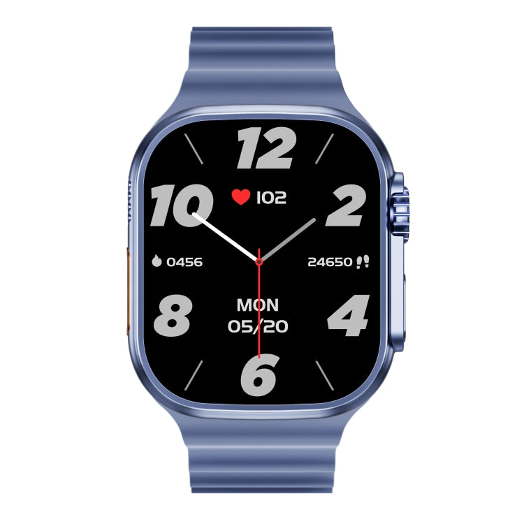 WS-E9 Ultra 2.2 inch IP67 Water-resistant Ocean Silicone Band Smart Watch, Support Heart Rate / NFC(Blue)