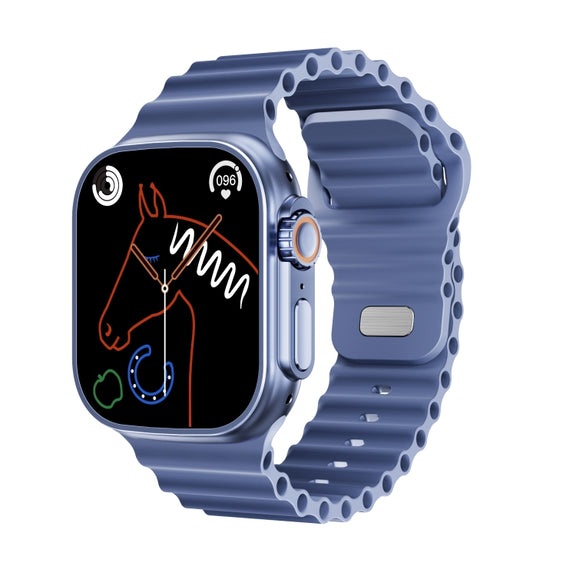 WS-E9 Ultra 2.2 inch IP67 Water-resistant Ocean Silicone Band Smart Watch, Support Heart Rate / NFC(Blue)