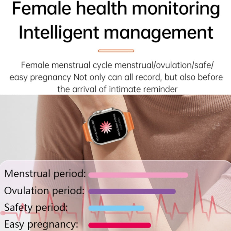 WS-E9 Ultra 2.2 inch IP67 Water-resistant Ocean Silicone Band Smart Watch, Support Heart Rate / NFC(Blue)