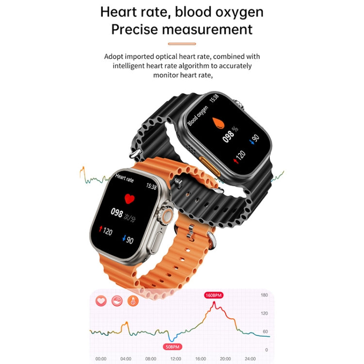WS-E9 Ultra 2.2 inch IP67 Water-resistant Ocean Silicone Band Smart Watch, Support Heart Rate / NFC(Blue)