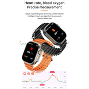 WS-E9 Ultra 2.2 inch IP67 Water-resistant Ocean Silicone Band Smart Watch, Support Heart Rate / NFC(Blue)