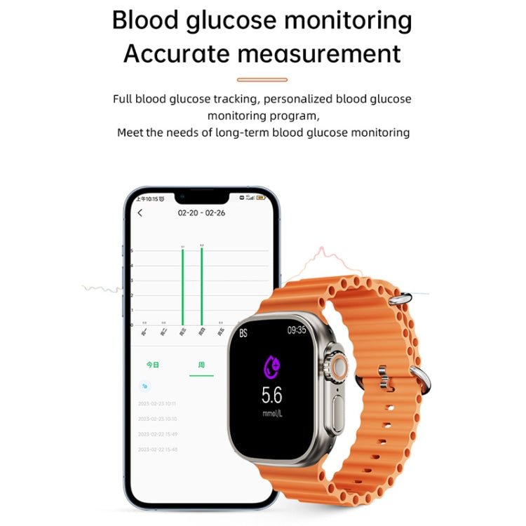 WS-E9 Ultra 2.2 inch IP67 Water-resistant Ocean Silicone Band Smart Watch, Support Heart Rate / NFC(Blue)