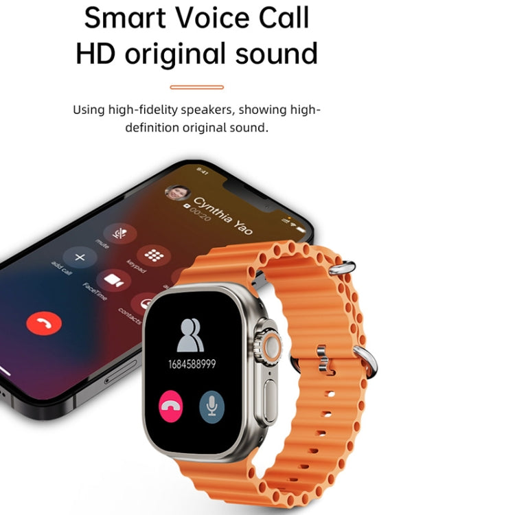 WS-E9 Ultra 2.2 inch IP67 Water-resistant Ocean Silicone Band Smart Watch, Support Heart Rate / NFC(Blue)