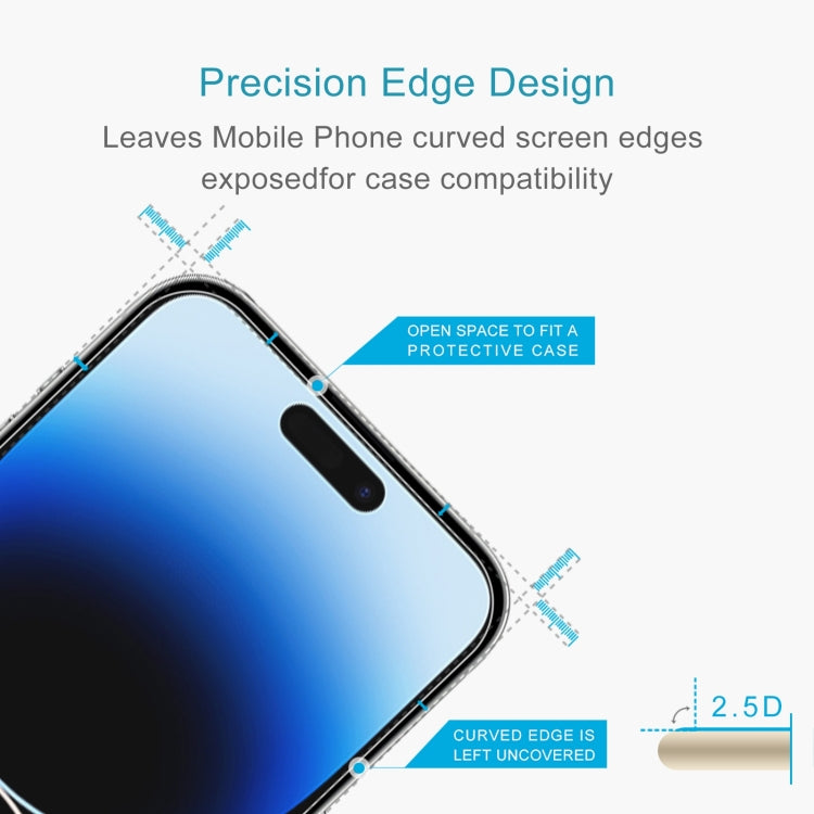 For iPhone 15 Plus / 15 Pro Max 0.26mm 9H 2.5D High Aluminum Tempered Glass Film