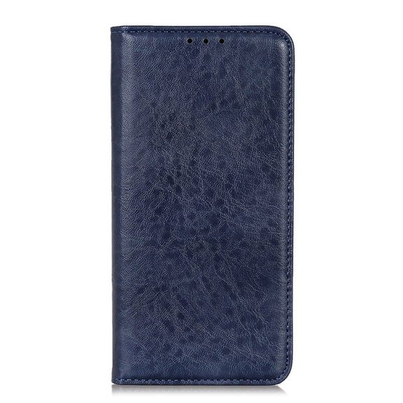 For iPhone 15 Pro Max Magnetic Crazy Horse Texture Horizontal Flip Leather Phone Case(Blue)