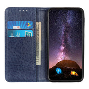 For iPhone 15 Pro Max Magnetic Crazy Horse Texture Horizontal Flip Leather Phone Case(Blue)