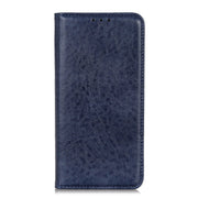 For iPhone 15 Pro Magnetic Crazy Horse Texture Horizontal Flip Leather Phone Case(Blue)