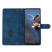 For TCL 405 / 406 / 408 Flower Butterfly Embossing Pattern Leather Phone Case(Blue)