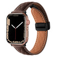 For Apple Watch 2 38mm Folding Buckle Rhombus Leather Watch Band(Coffee) - Watch Bands by PMC TechLife | Online Shopping South Africa | PMC TechLife