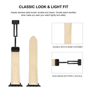For Apple Watch 4 44mm Folding Buckle Rhombus Leather Watch Band(Starlight)