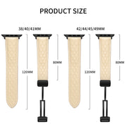 For Apple Watch 5 40mm Folding Buckle Rhombus Leather Watch Band(Green)