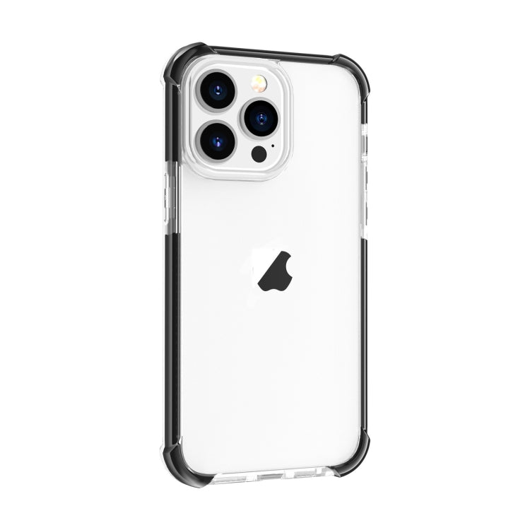 For iPhone 15 Pro Four-corner Shockproof TPU + Acrylic Phone Case(Black + Transparent)