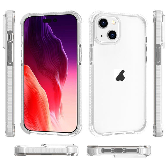 For iPhone 15 Plus Four-corner Shockproof TPU + Acrylic Phone Case(Transparent)