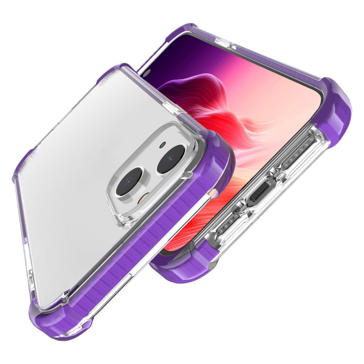 For iPhone 15 Four-corner Shockproof TPU + Acrylic Phone Case(Purple)