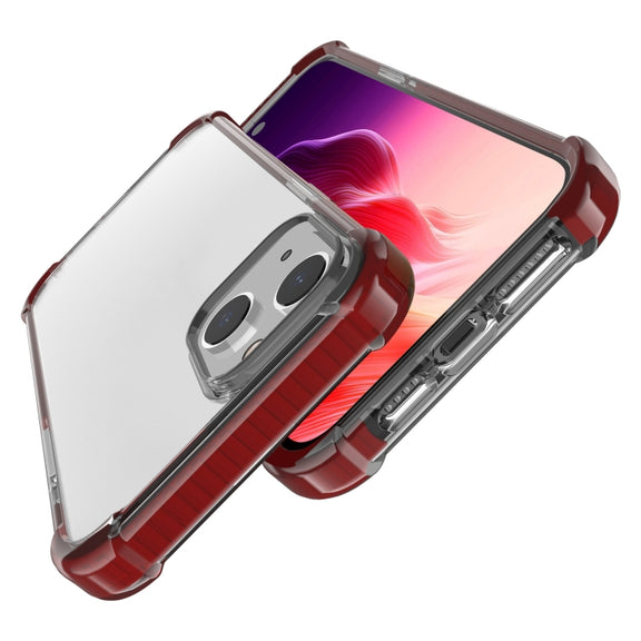 For iPhone 15 Four-corner Shockproof TPU + Acrylic Phone Case(Brown)