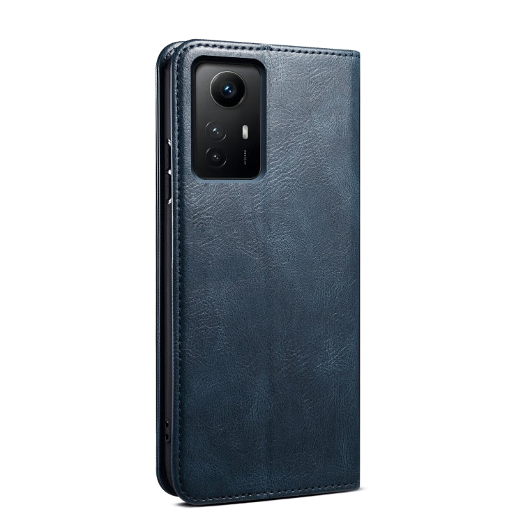 For Xiaomi Redmi Note 12S Oil Wax Crazy Horse Texture Leather Phone Case(Blue)