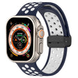 For Apple Watch Ultra 49mm Magnetic Buckle Silicone Watch Band(Navy White) - Watch Bands by PMC TechLife | Online Shopping South Africa | PMC TechLife