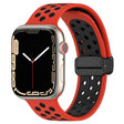 For Apple Watch 7 41mm Magnetic Buckle Silicone Watch Band(Red Black) - Watch Bands by PMC TechLife | Online Shopping South Africa | PMC TechLife