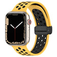 For Apple Watch 7 41mm Magnetic Buckle Silicone Watch Band(Yellow Black) - Watch Bands by PMC TechLife | Online Shopping South Africa | PMC TechLife