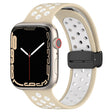 For Apple Watch SE 40mm Magnetic Buckle Silicone Watch Band(Khaki White) - Watch Bands by PMC TechLife | Online Shopping South Africa | PMC TechLife