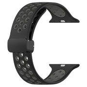 For Apple Watch 5 40mm Magnetic Buckle Silicone Watch Band(Black Grey)