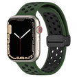 For Apple Watch 42mm Magnetic Buckle Silicone Watch Band(Army Green Black) - Watch Bands by PMC TechLife | Online Shopping South Africa | PMC TechLife