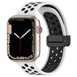 For Apple Watch 38mm Magnetic Buckle Silicone Watch Band(White Black) - Watch Bands by PMC TechLife | Online Shopping South Africa | PMC TechLife