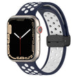 For Apple Watch 38mm Magnetic Buckle Silicone Watch Band(Navy White) - Watch Bands by PMC TechLife | Online Shopping South Africa | PMC TechLife