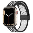 For Apple Watch 38mm Magnetic Buckle Silicone Watch Band(Black White) - Watch Bands by PMC TechLife | Online Shopping South Africa | PMC TechLife