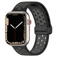 For Apple Watch 38mm Magnetic Buckle Silicone Watch Band(Black Grey) - Watch Bands by PMC TechLife | Online Shopping South Africa | PMC TechLife